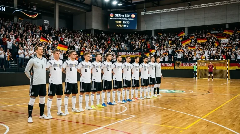 Deutsche Futsal-Nationalmannschaft beim Länderspiel vor heimischem Publikum
